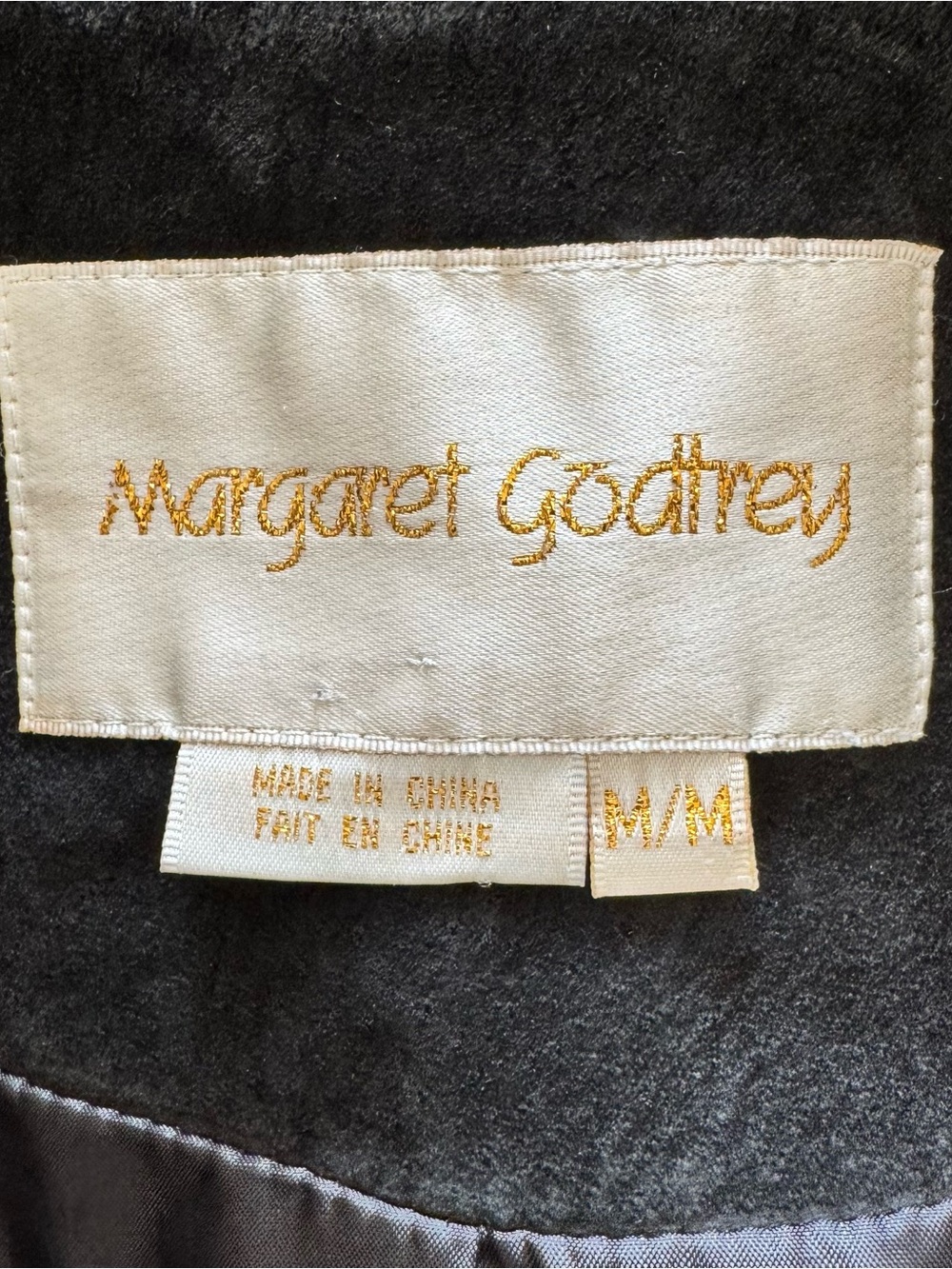Vintage 90s Margaret Godfrey Black Leather Belted Jacket M - Picture 6 of 7